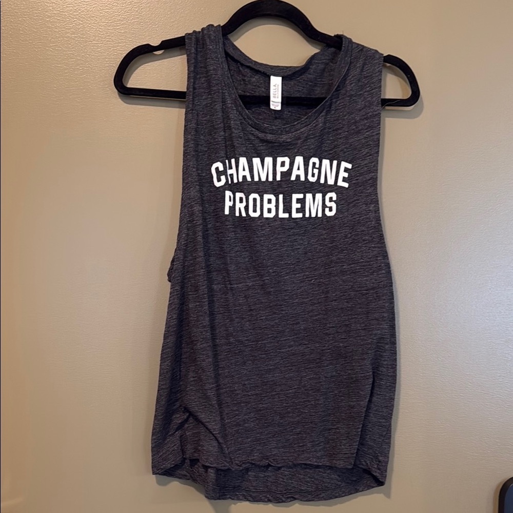 Women's Gray Tank Top - Champagne Problems